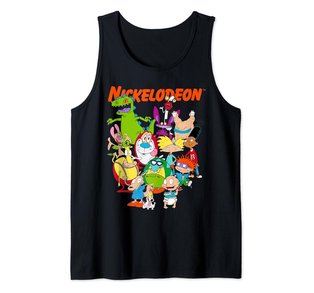 Amazon.com: Nickelodeon Group Shot All Retro 90s Characters Tank